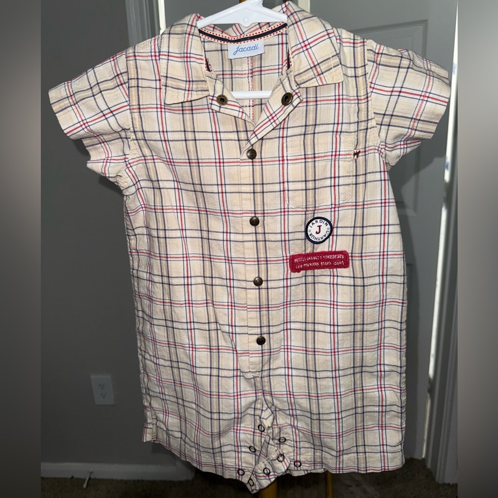 Jacadi Kids Plaid Romper ❤️